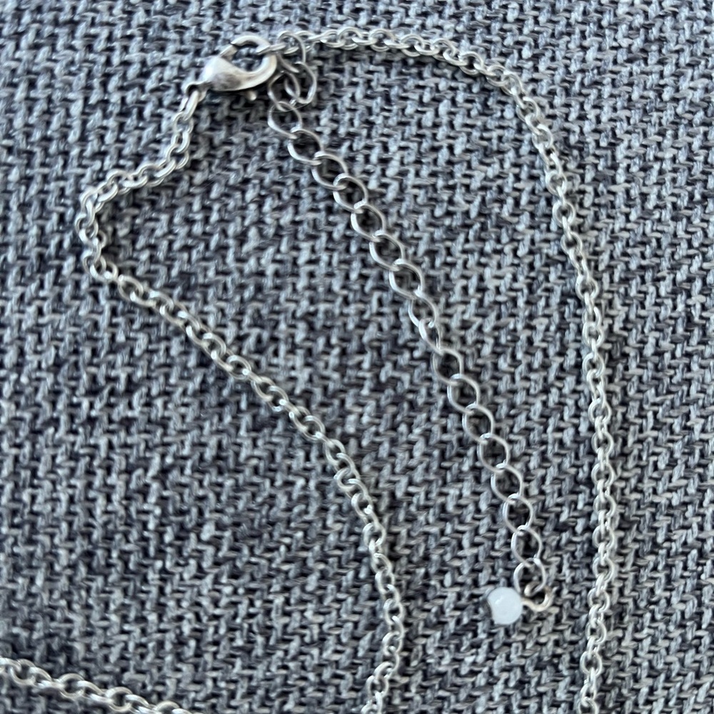 NEW UNBRANDED Faux Burnished Silver & Turquoise Cross with Adjustable Chain - Picture 2 of 4